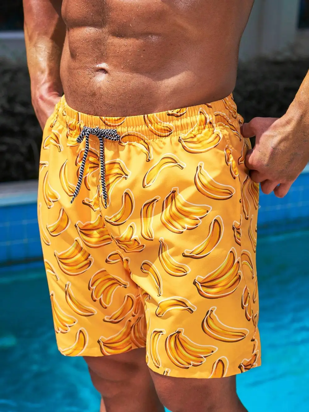 Men's Resort Banana Print Swim Trunks