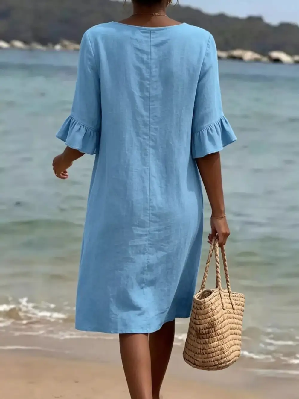 Button Dress Casual