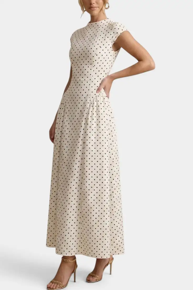 Polka-Dot Maxi Dress