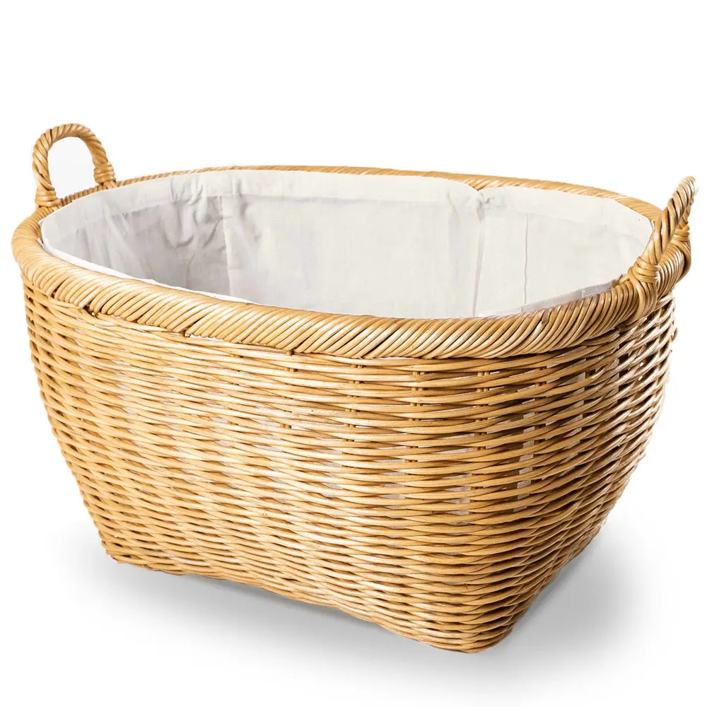 Oval Wicker Laundry Basket