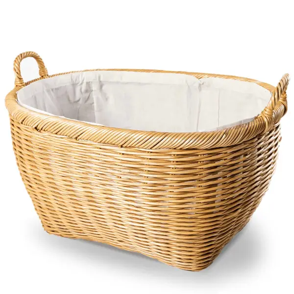 Oval Wicker Laundry Basket