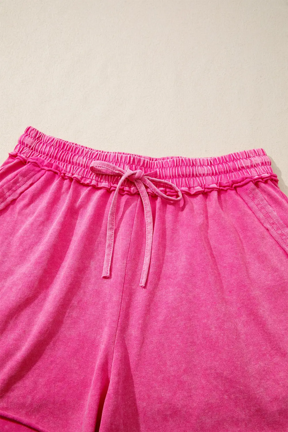 Rose Red Mineral Washed Drawstring Elastic