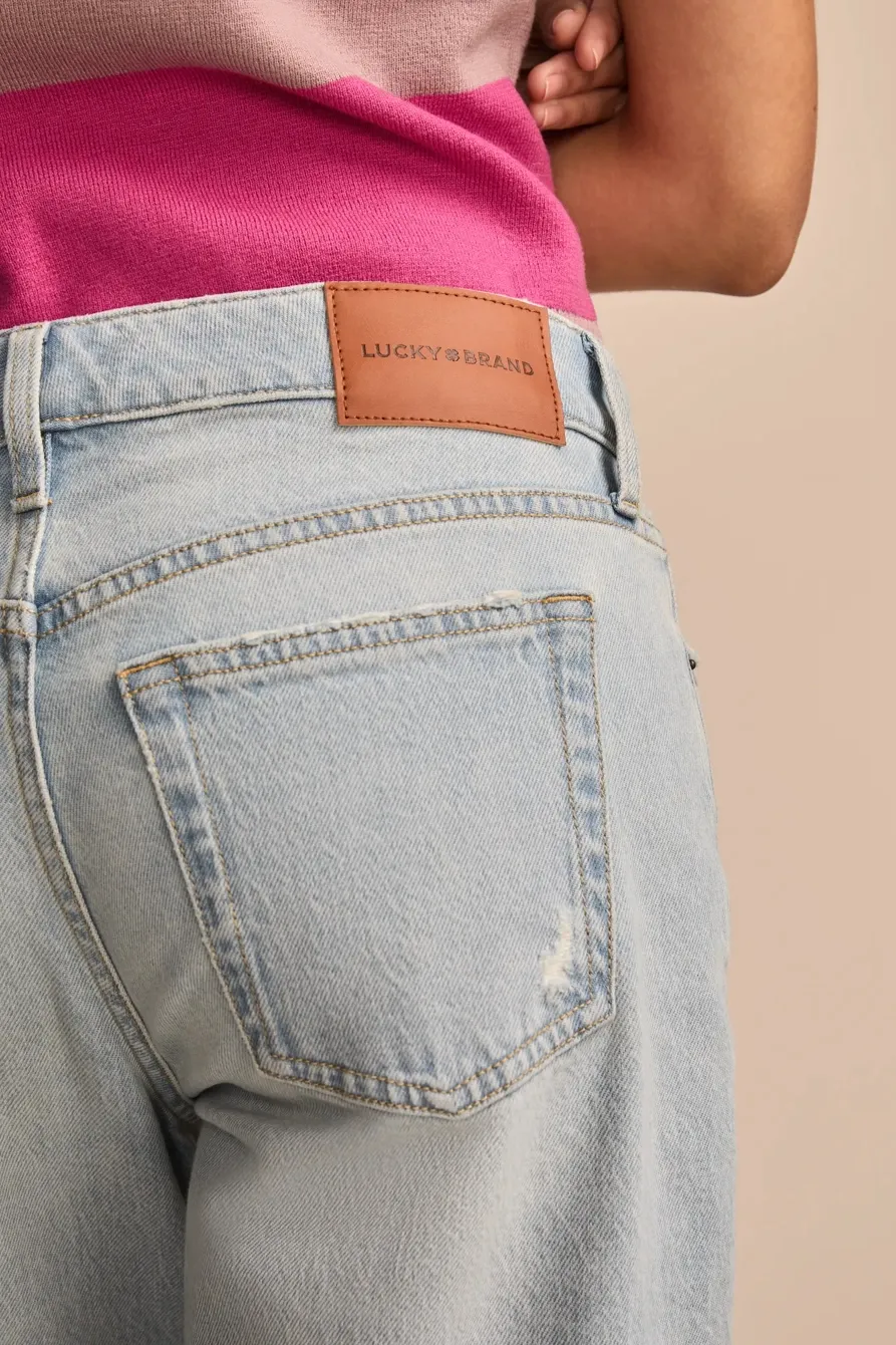 Distressed Light Wash Denim