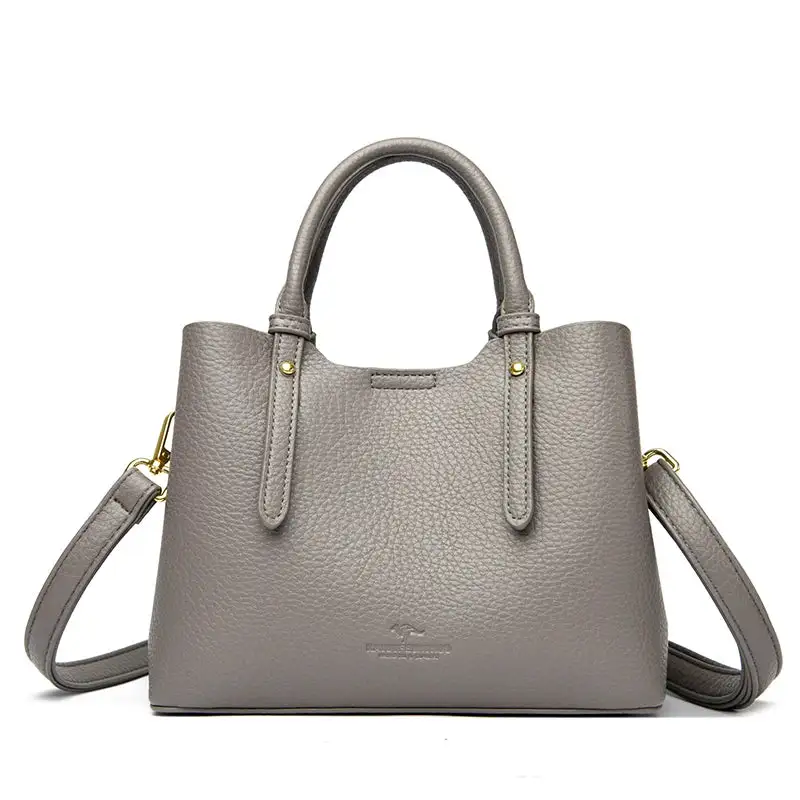 Elegant Textured Leather Top Handle Tote