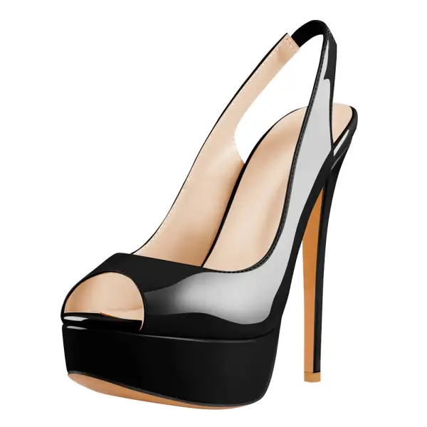 Platform Peep Toe Slingback High Heel Sandals