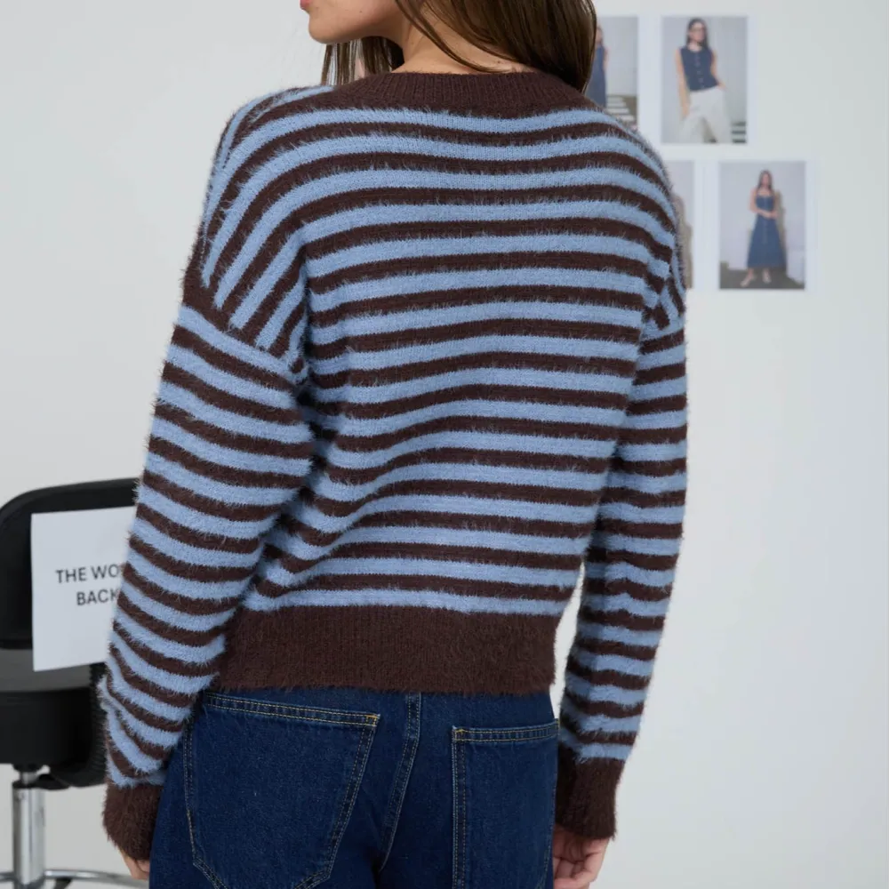 Fuzzy Stripe Cardigan