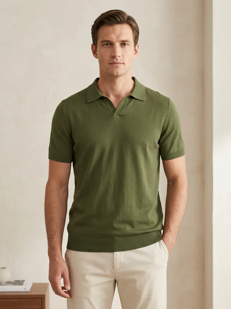 Classic V-Neck Men's Polo Shirt