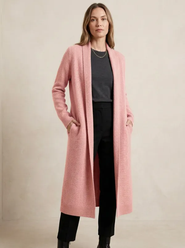 Women's Modern Herringbone Knit Cardigan