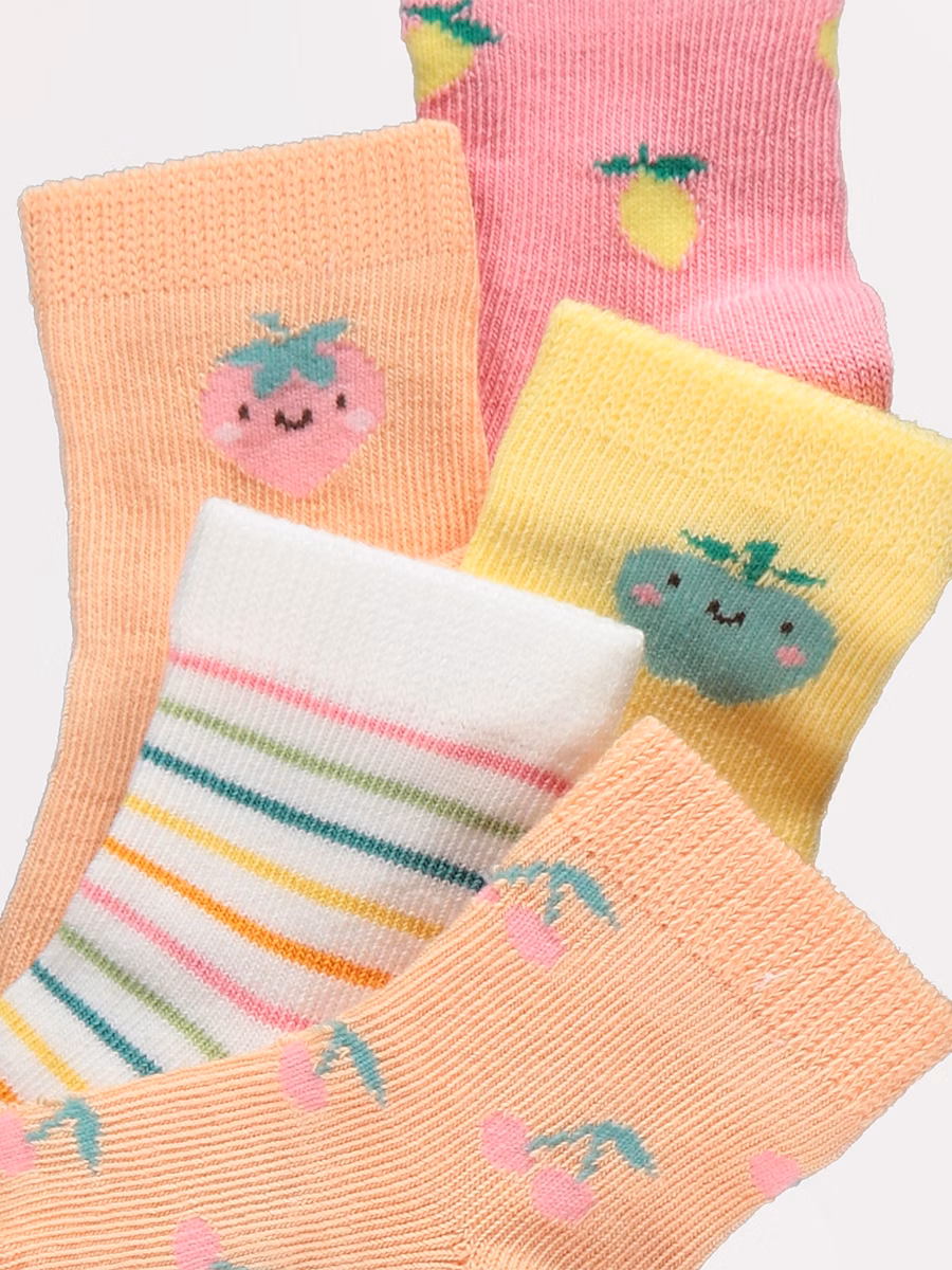 Colourful Fruit Socks 5 Pack detail 1