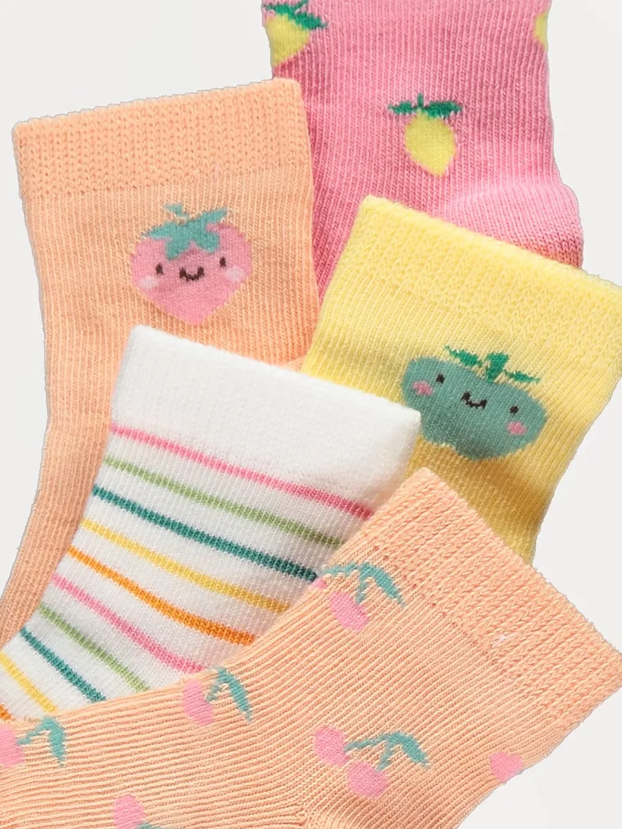 Colourful Fruit Socks 5 Pack