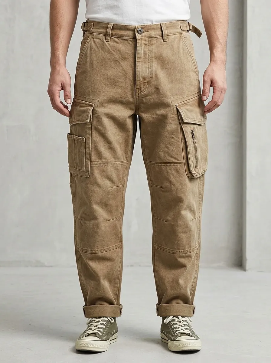 Men's Relaxed Canvas Casual Outdoor Cargo Pants