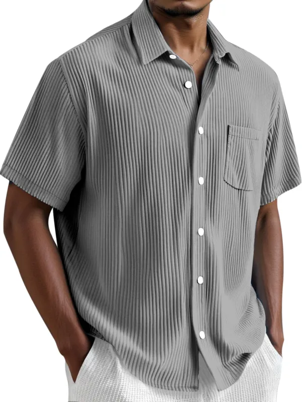 Comfort Fit Short Sleeve Button Front Shirt