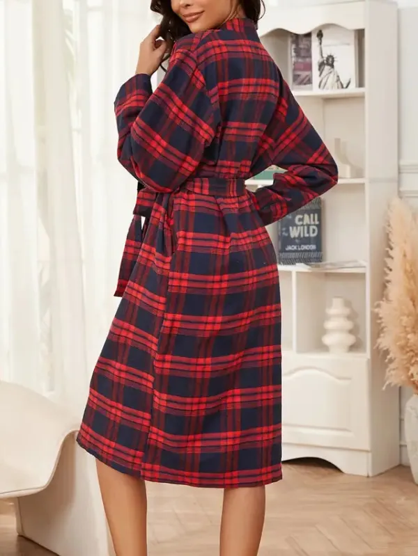 Checked Cotton Lounge Robe