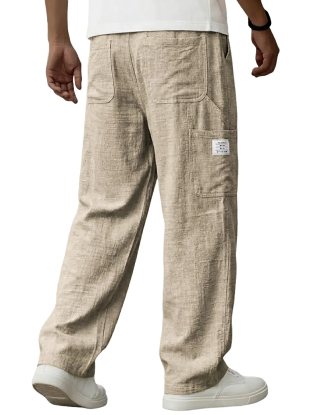 Linen Blend Utility Pocket Trousers