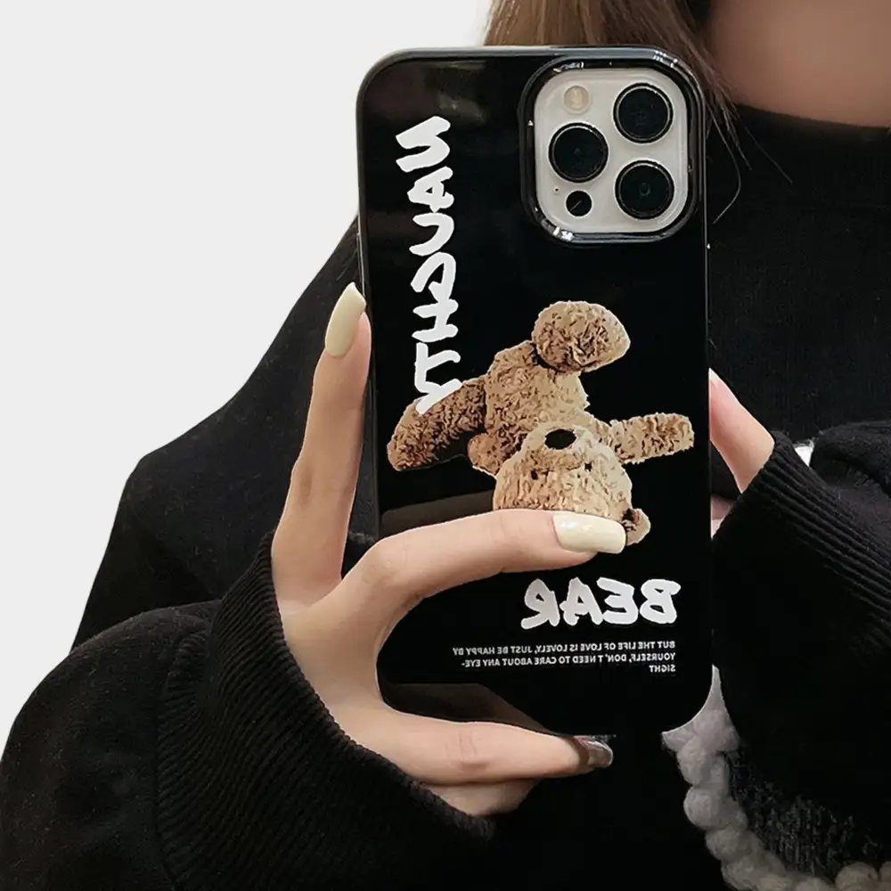 Teddy Bear Graphic Glossy Phone Case
