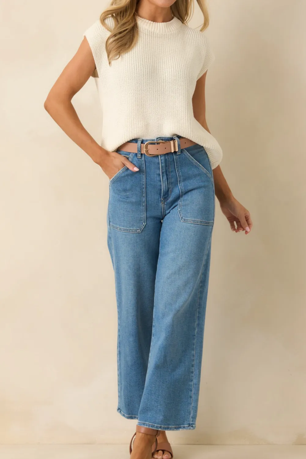 Amazing Medium Wash Wide Leg Jeans