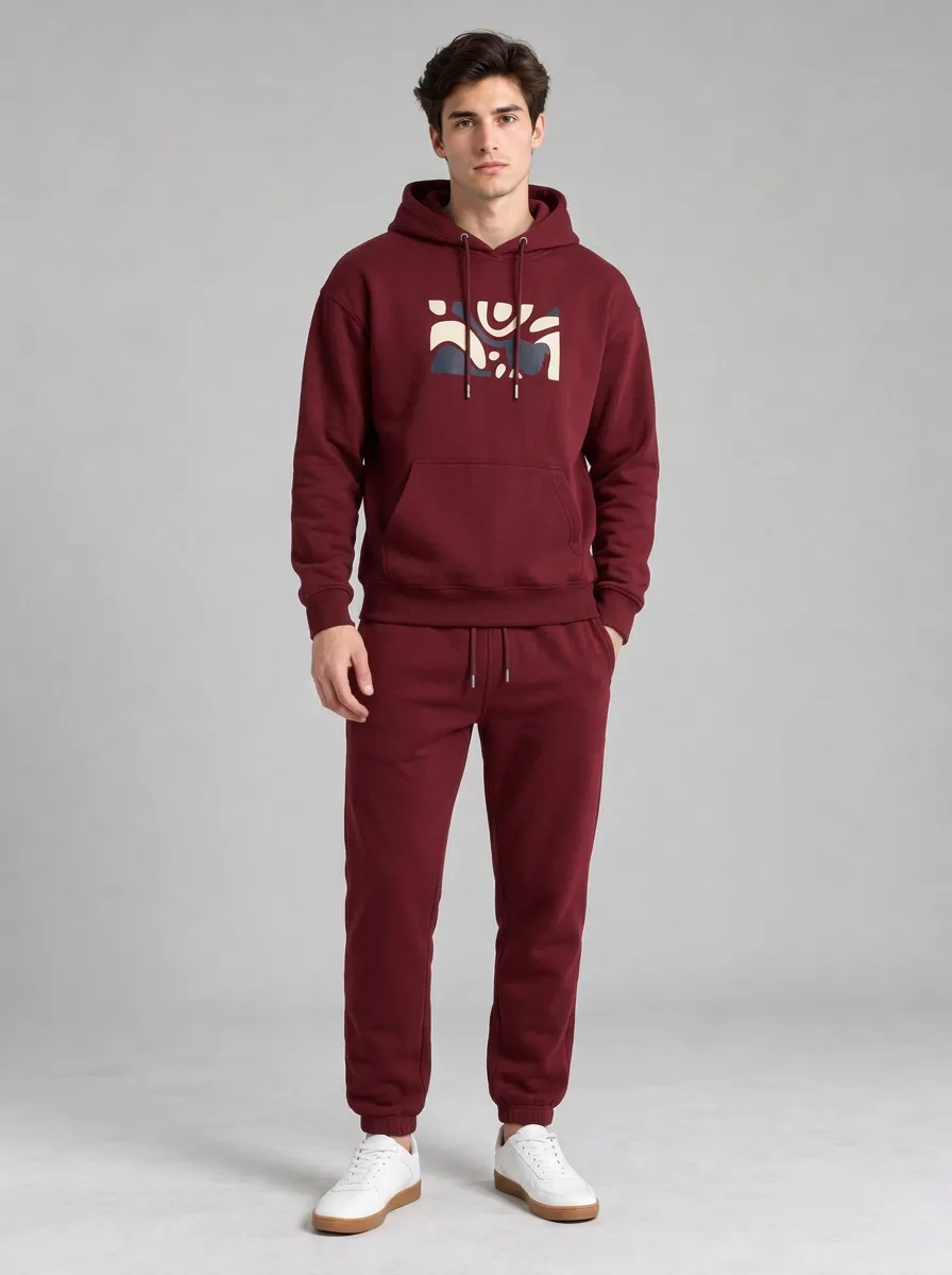 Men's Abstract Graphic Printed Hoodie and Jogger Set