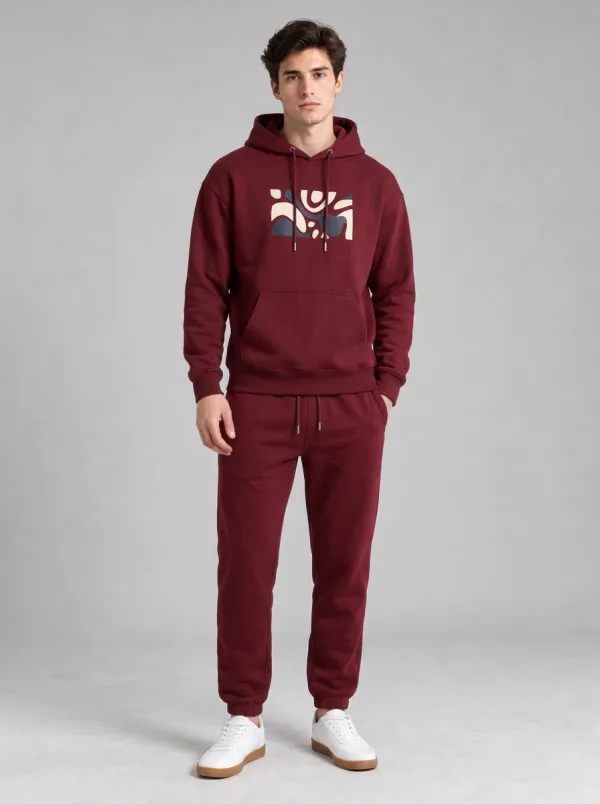 Men's Abstract Graphic Printed Hoodie and Jogger Set
