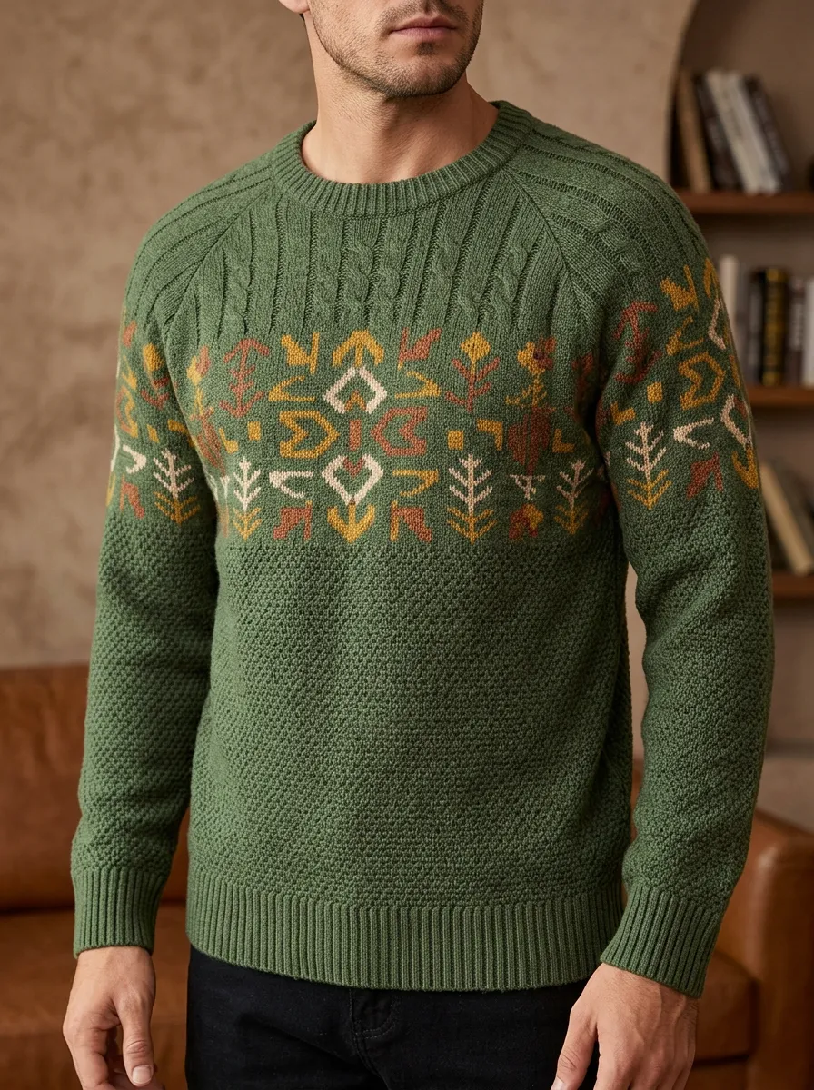 Men's Boho Geometric Sweater