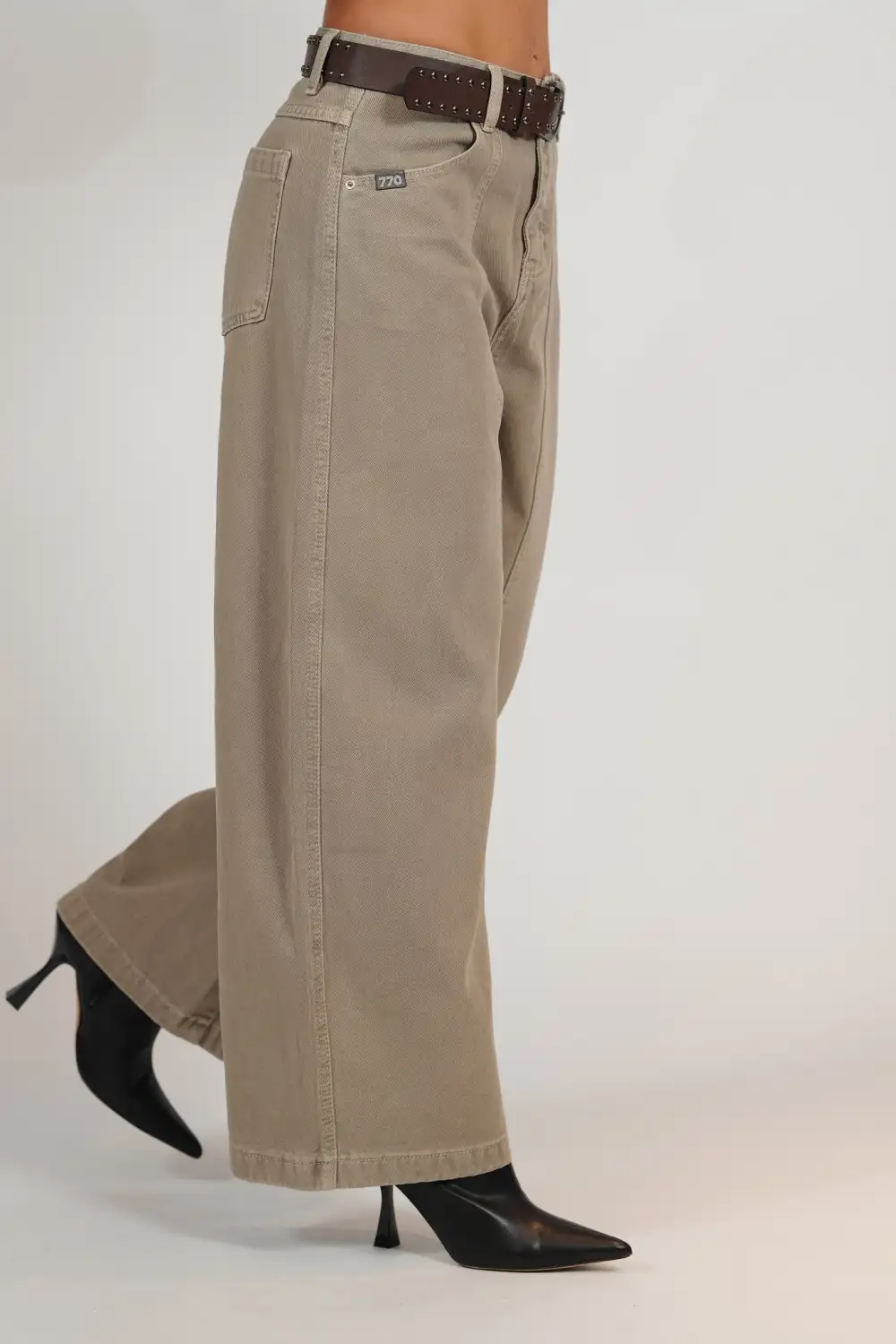 Belted Layered Jeans