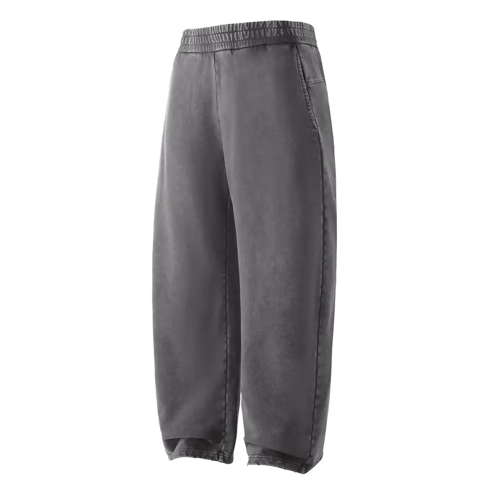 Vintage Washed Distressed Barrel Leg Men's Casual Pants