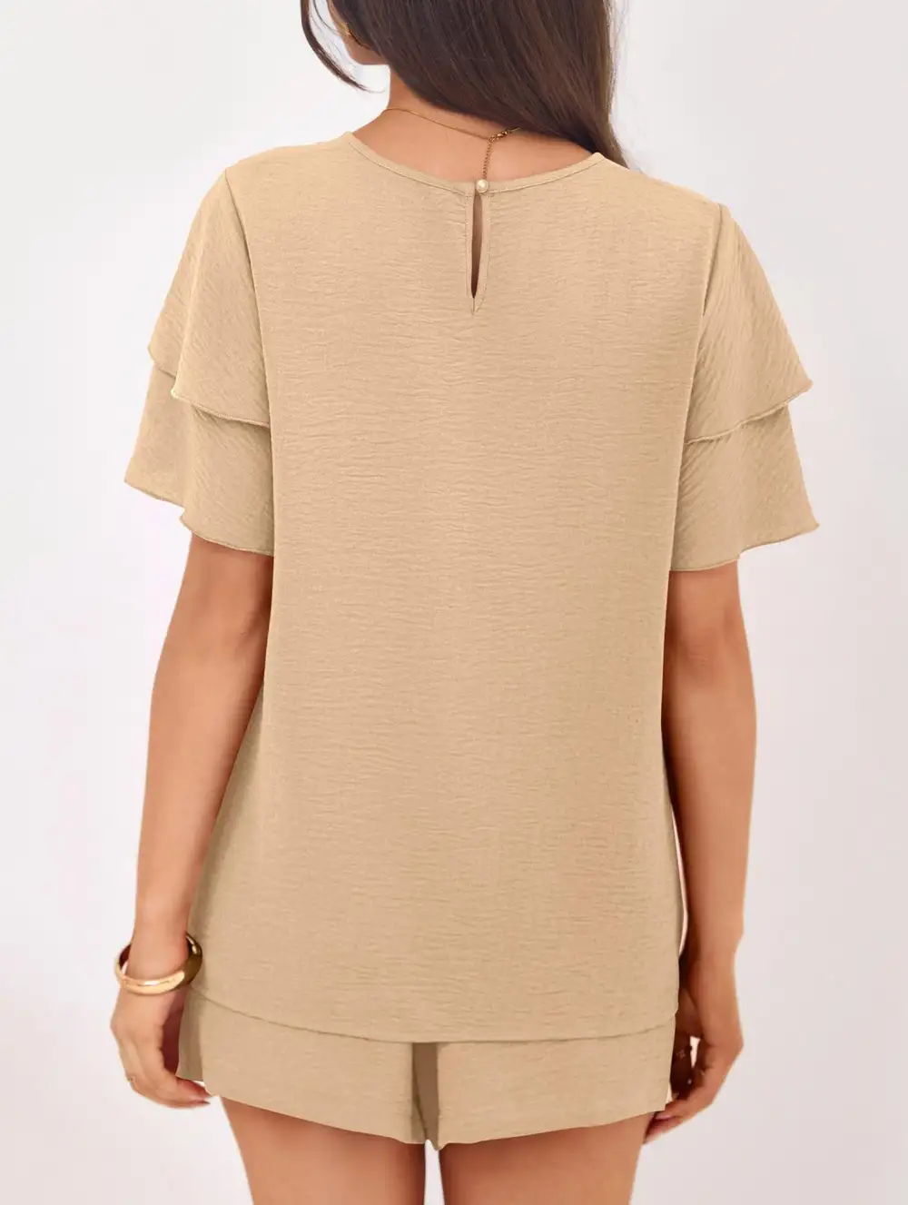Crew Neck Top Two Piece Set