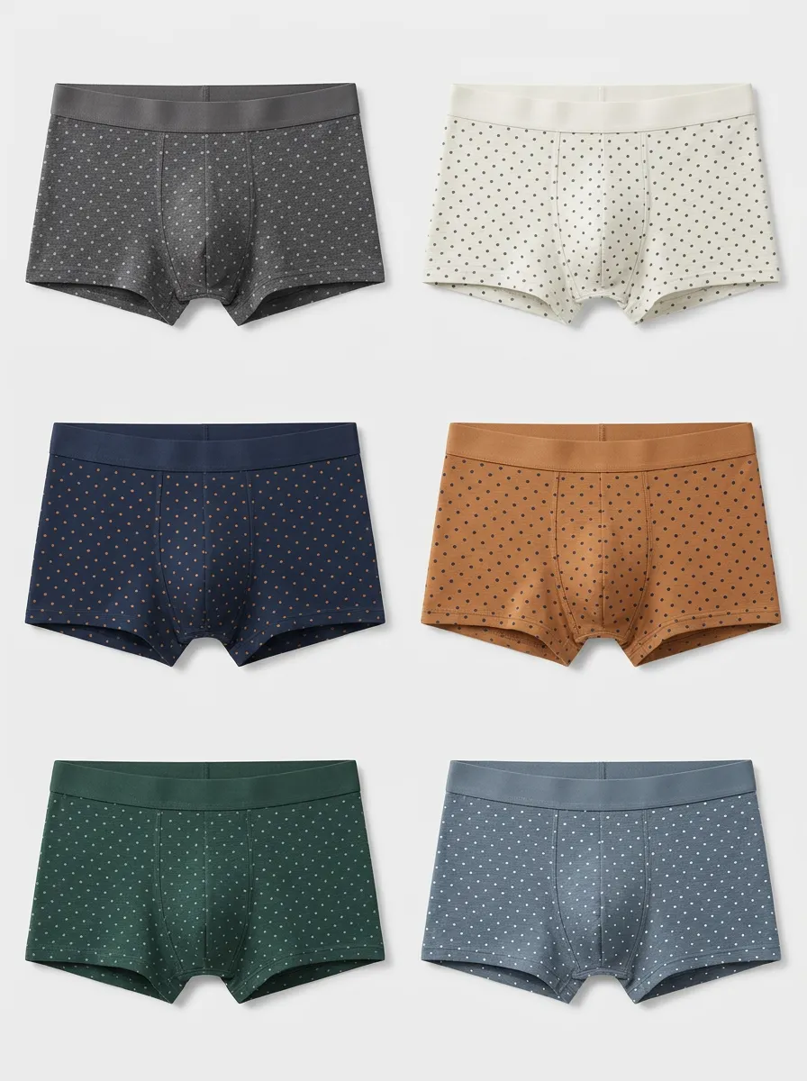 Men's Multi-Color Polka Dot Boxer Briefs 6-Pack