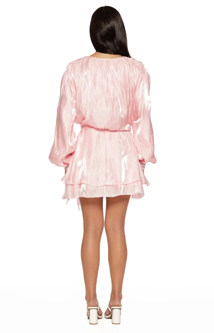 Long Sleeve Satin Long Sleeve Mini Dress