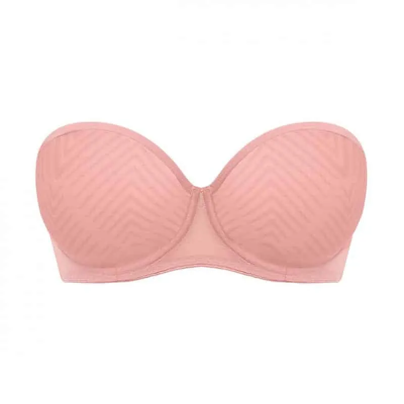 Women's Strapless Molded Adjustable Straps Lace Smoothing Bra