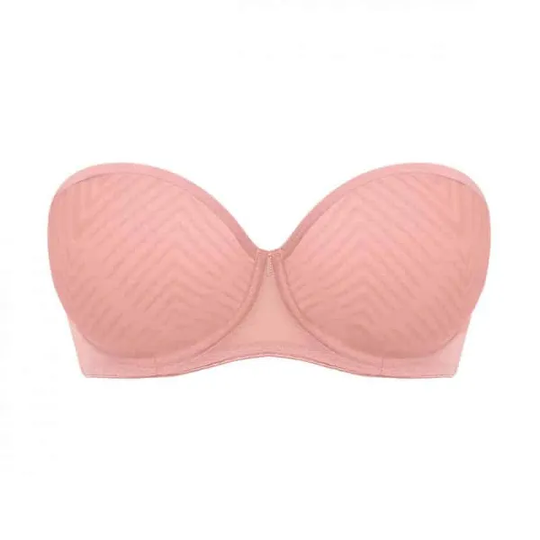 Women's Strapless Molded Adjustable Straps Lace Smoothing Bra