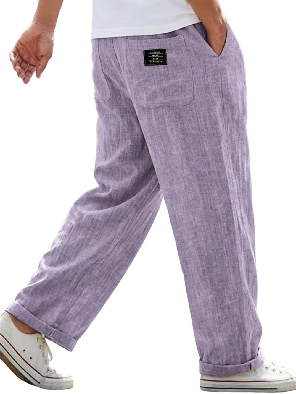 Workwear Linen Blend Utility Pocket Trousers