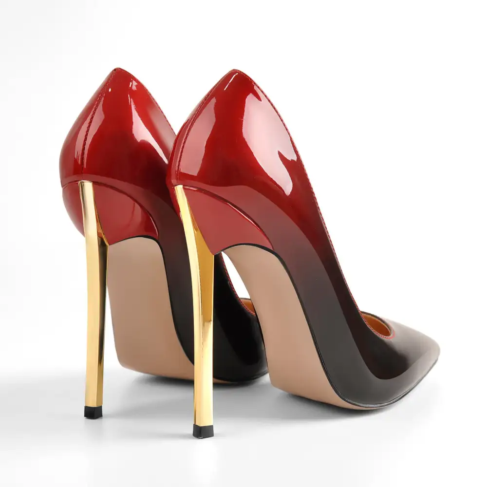 Patent Finish Pointed Toe Metal Heel Pumps