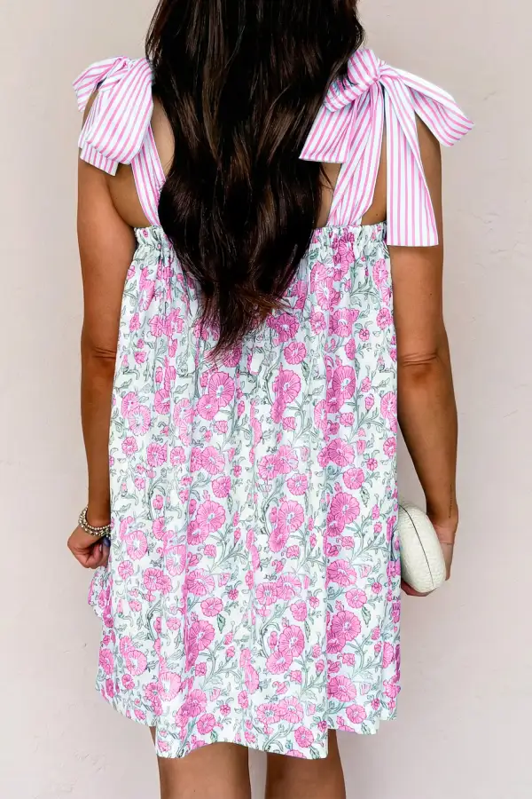 Floral Striped Mini Dress
