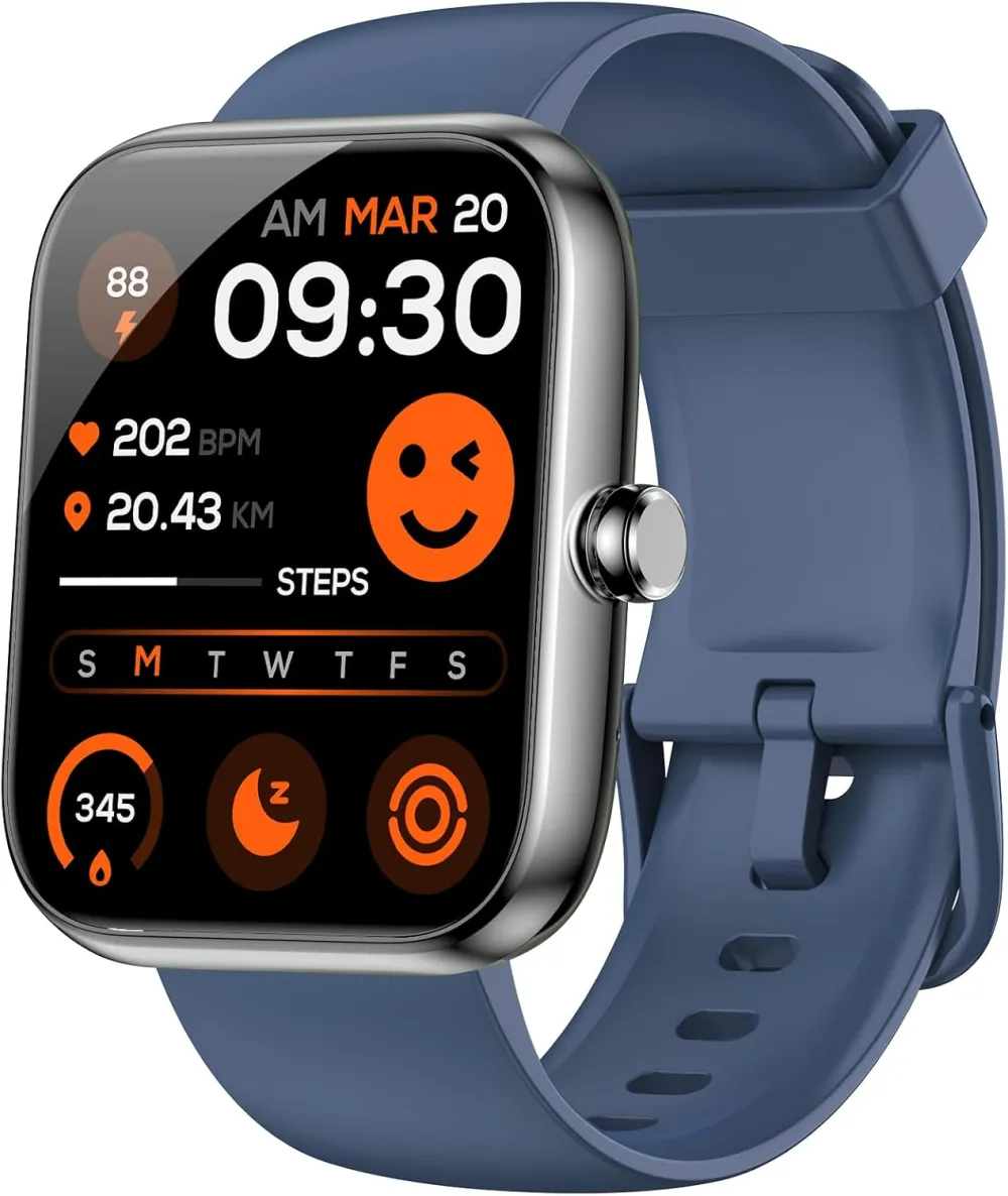 Smart Watch for Men Women with Alexa Built-in, Bluetooth Calling, 1.83'' HD Touch Screen Fitness Tracker with Heart Rate/Sleep Monitor, 120+ Sports Modes, IP68 Water-Resistant Watch for Android & iOS