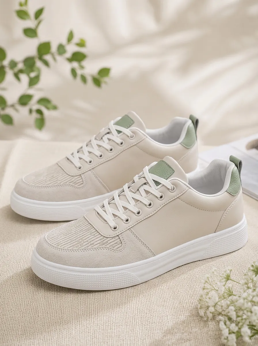 Men's Textured Panel Casual Skate Shoes