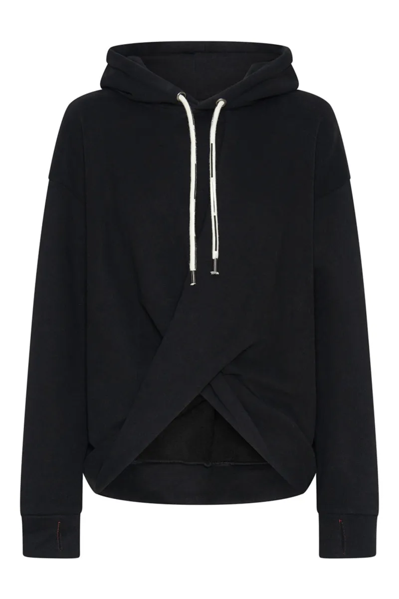 Black Comfortable Breathable Drawstring Loose  Hoodie