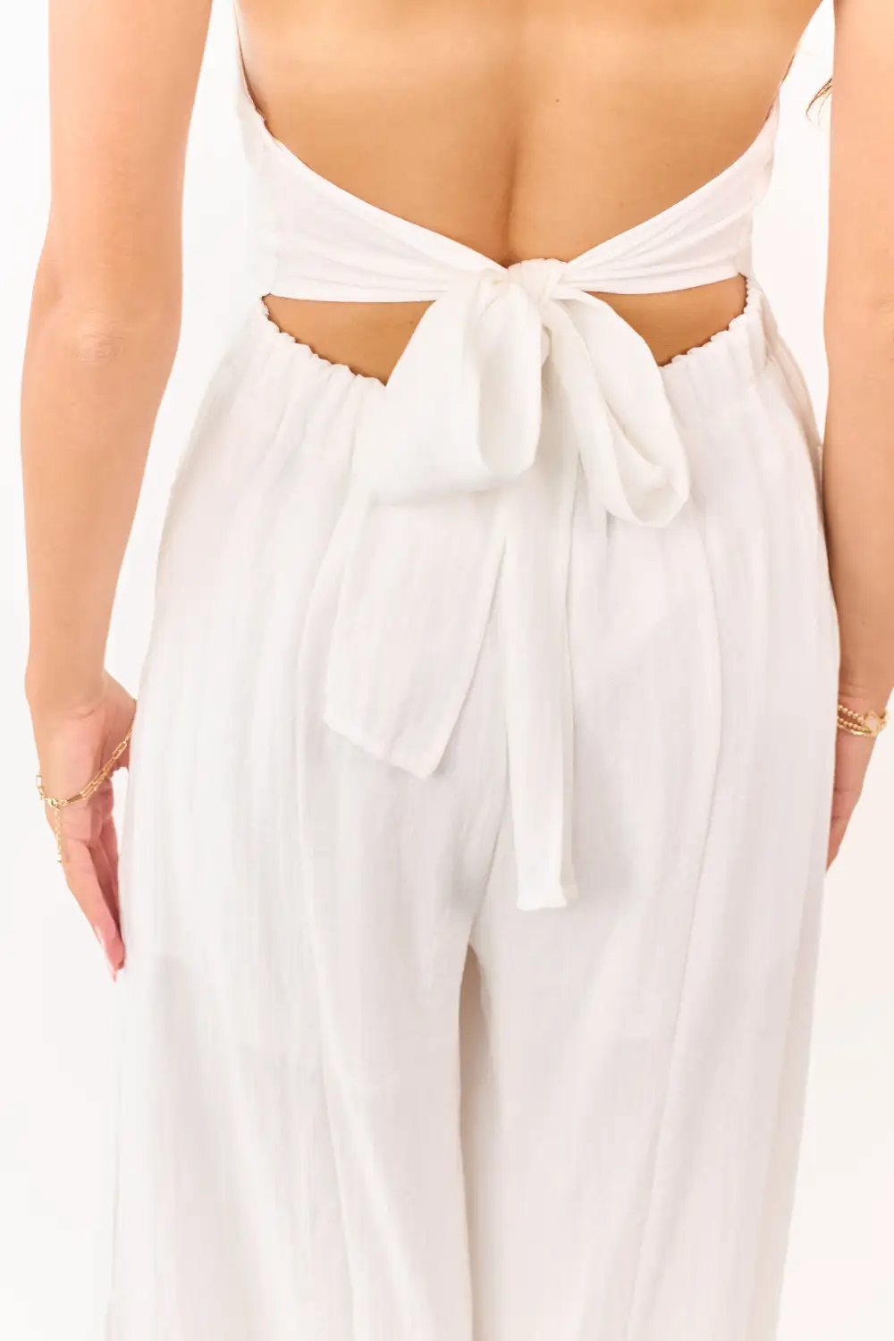 Halter Neck Buttoned Wide Leg Jumpsuit Collection