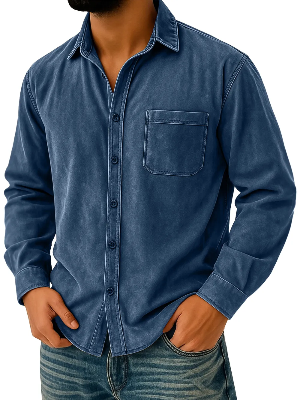 Suede Feel Pocket Shirt