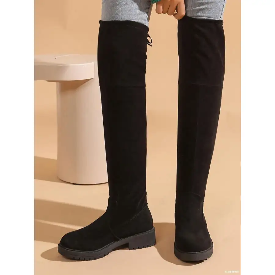 Over the Knee Block Heel Boots