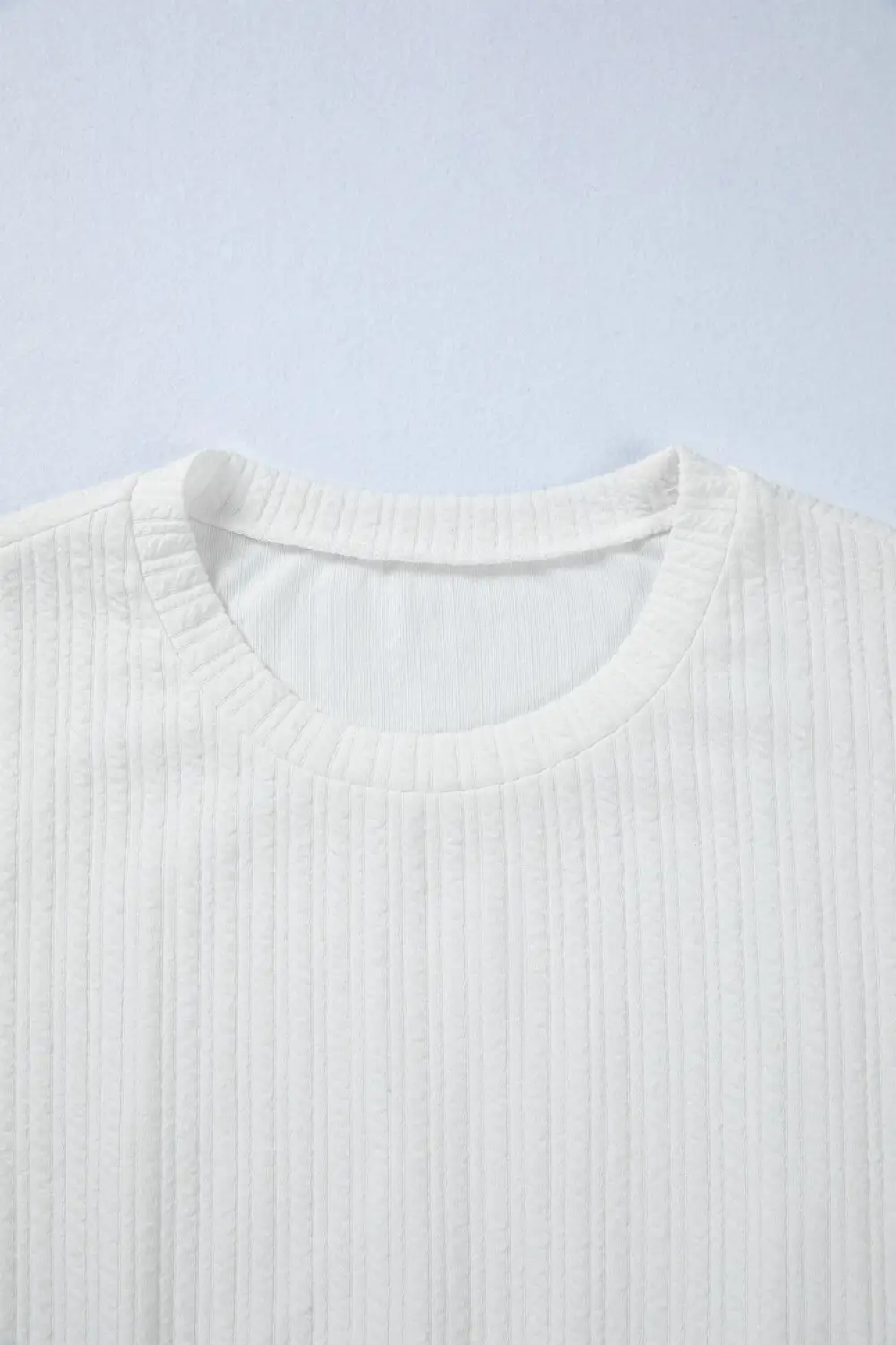 Women's Solid Textured Long Sleeve Top