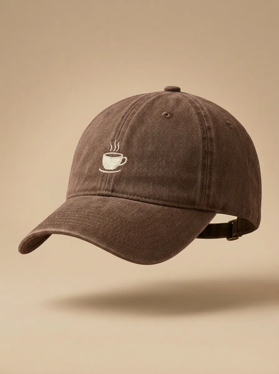 Clean-Line Coffee-Lover Embroidered Unisex Baseball Cap