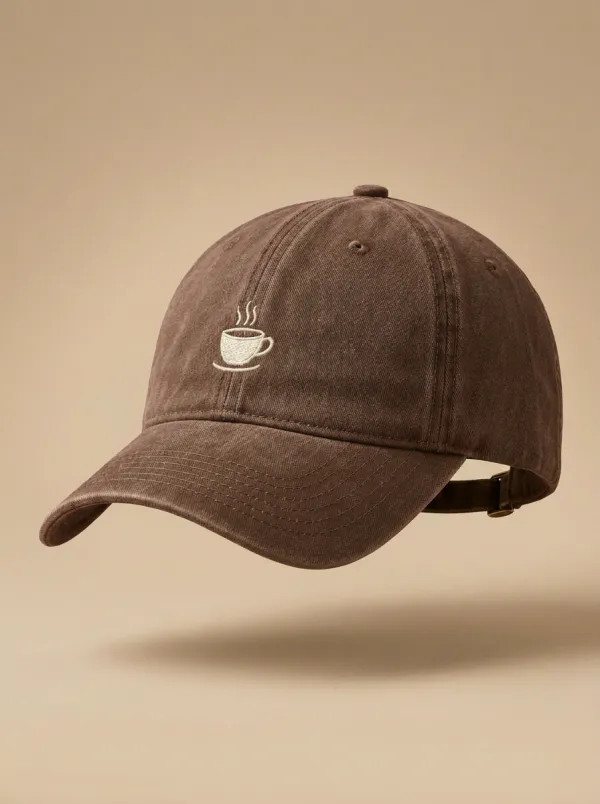 Clean-Line Coffee-Lover Embroidered Unisex Baseball Cap