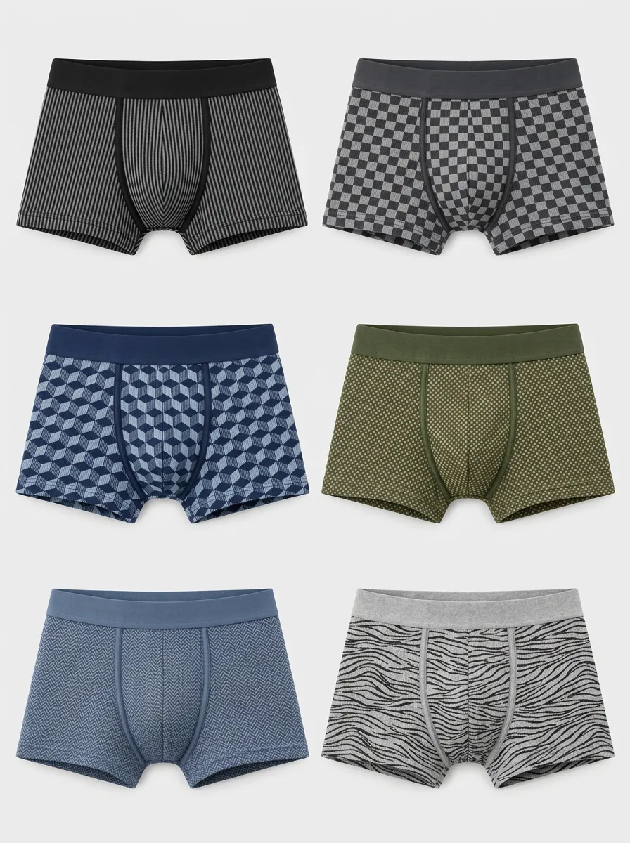 Men's Atlas Geometric Patterned Multi-Pack Printed Boxer Briefs