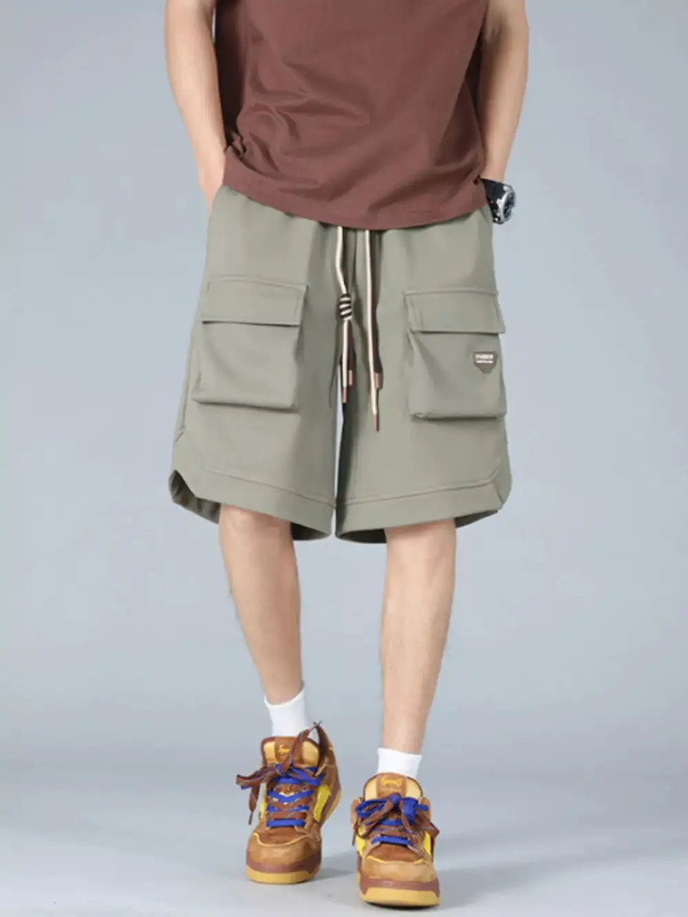 Casual Cargo Shorts with Drawstring