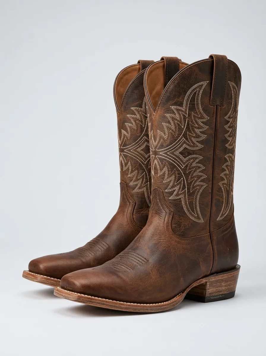 Unisex Classic Western Cowboy Embroidered Cowboy Boots