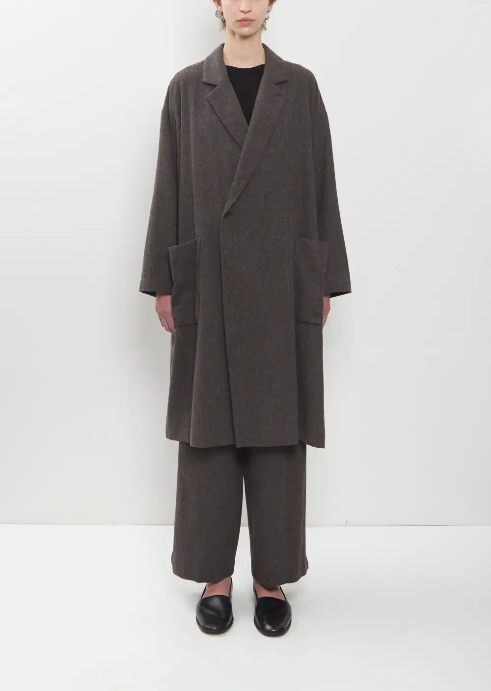 Women's Oversized Notch Lapel Tweed Coat
