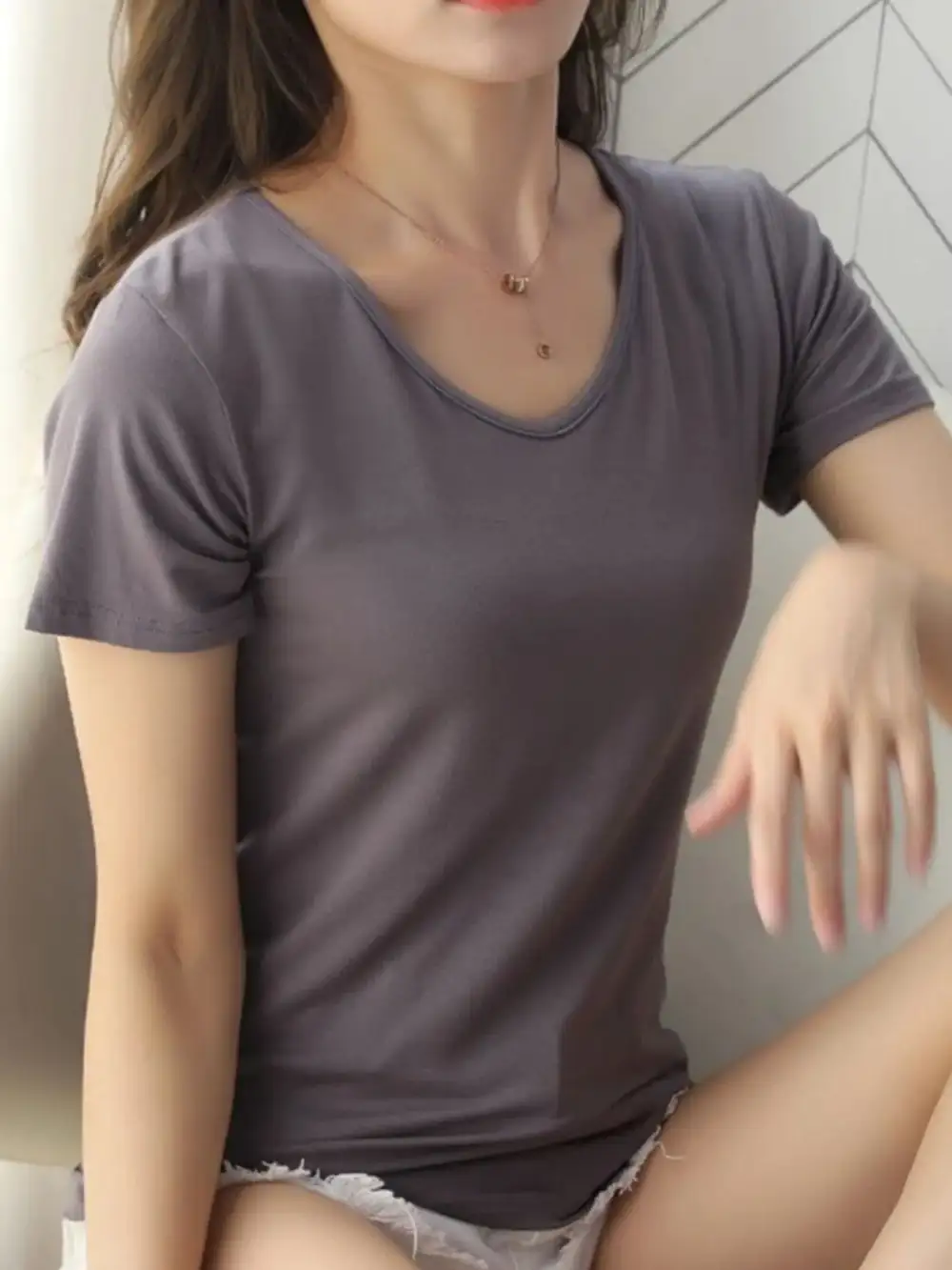 Easy-Wear V-Neck Short-Sleeve T-Shirt