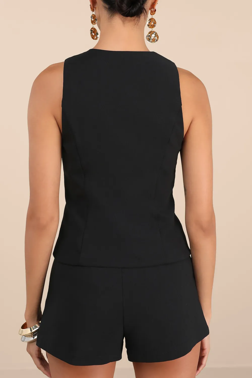 Casual Style Button-Front Vest Top