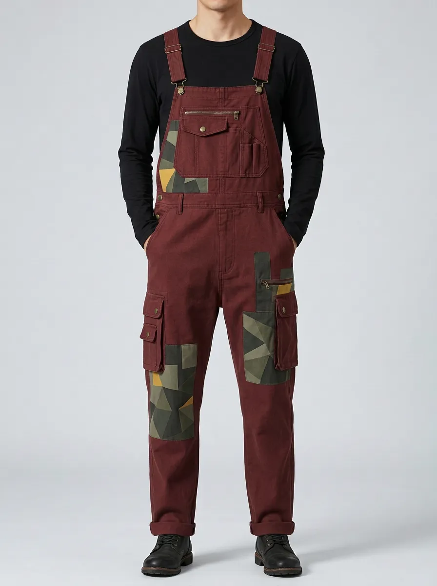 Patchwork Cargo Overalls