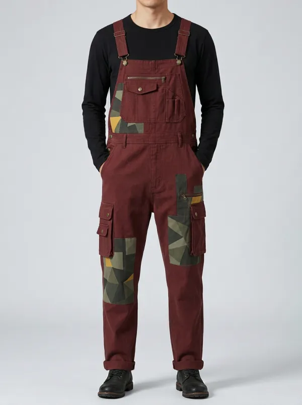 Patchwork Cargo Overalls